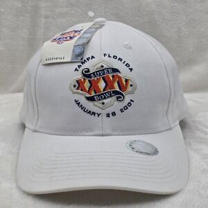 VINTAGE Super Bowl XXXV Hat Cap Mens Snap Back White NFL Football 2001